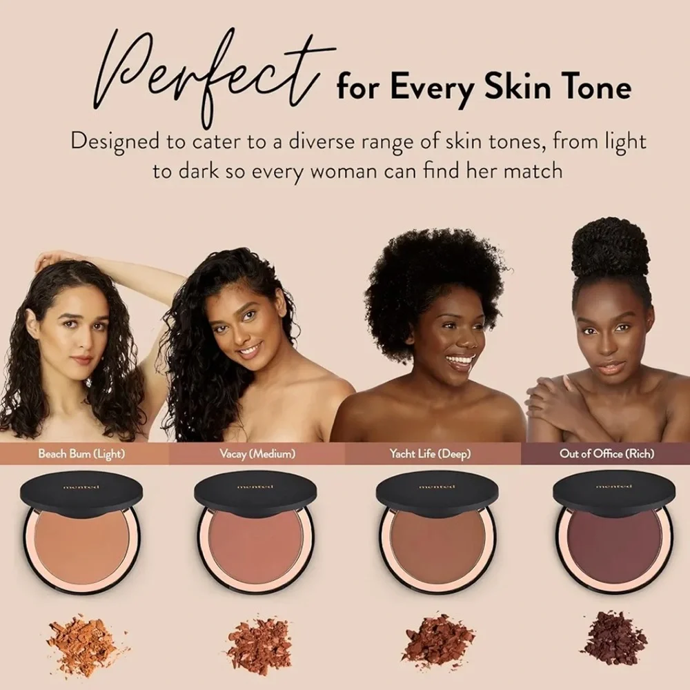 Mented Cosmetics Brown “Out of Office”Shade Bronzer Matte Pigmented Compact -NIB